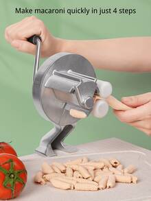 手动意面机 手摇式面条机 铝合金家用意面压面机 适用于厨房 意大利面、宽面条、土豆丸子、烩饭 - 彩色 - 查看 4