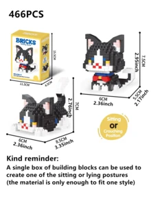 1pc Cute Cat Series Cartoon Figurine Plush Doll (Tabby Cat/Calico Cat/Cow Cat/Black Cat/Ragdoll Cat/Siamese Cat) Animal Model DIY Assembling Building Blocks Home Decor Birthday/Halloween/Christmas Gift Cat, Building Blocks, Halloween,Littlest Pet Shop,Number Blocks,Doll - Multicolor - View 17