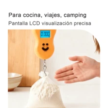 Báscula electrónica portátil multicolor para equipaje, con capacidad para 50 kg, para colgar, con pantalla LCD y función de tara. Adecuada para equipaje, mochilas y material de acampada. Verificación del peso para cumplir con las normas de las aerolíneas + báscula para pesca. - Naranja - Ver 4