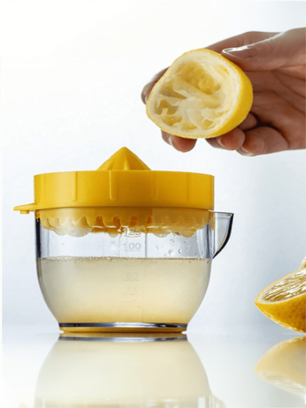Storcător de citrice 1 buc, extractor manual de suc pentru portocale/lămâie, cu cană de măsurat și filtru, galben, uz casnic convenabil