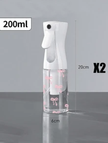 Bow Tie Pattern Clear PET Refillable Travel Spray Bottle, Multi-Purpose Fine Mist Spray Bottle For Travel And Business Trip,Makeup Remover Dispenser, Reusable Hair Spray Bottle, Continuous Water Mister, For Hair Styling, Cleaning, Plants, Facial Moisturizingtravel Essentials Vacation Holiday Travel Bottles
