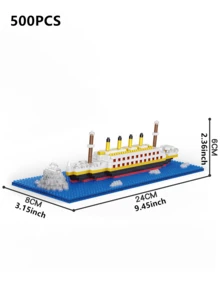 1pc Classic Luxury Cruise Ship Large Scale 3D Assembly Puzzle Model, Creative DIY Stress Relief Building Blocks, Collectible Desktop Decor, Birthday/Halloween/Christmas Gift - Multicolor - View 12