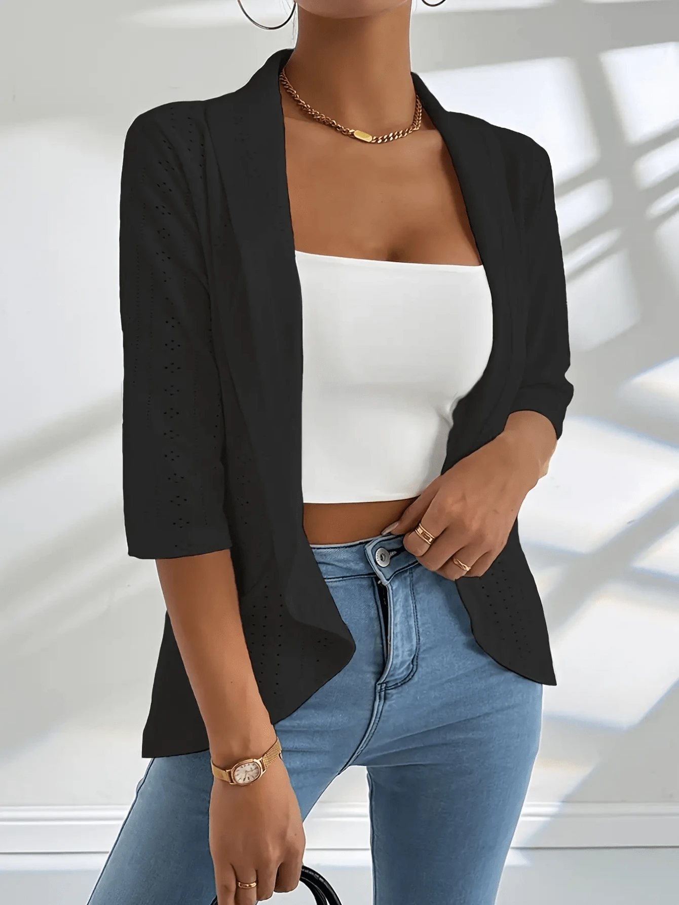 Sleeve Turn-Down Collar Ruffle Hem Tightened Waist Jacket Autumn Clothing - / U00e9 Women |      TiktokPriv Private Autumn Winter Basic Simple Ribbed Mid-Length 992