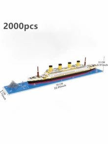 1pc Classic Luxury Cruise Ship Large Scale 3D Assembly Puzzle Model, Creative DIY Stress Relief Building Blocks, Collectible Desktop Decor, Birthday/Halloween/Christmas Gift - Multicolor - View 9