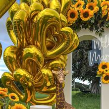 2pcs Large Hollow Heart Shaped Balloons - Pink, Gold, Silver, Red, Blue, Magenta, Suitable For Wedding, Anniversary, Birthday, Valentine's Day Party Decorations - Helium Ready, Ideal For Couple Engagement, Wedding Arch, Balloon Release, Wedding Party, Party Decor - 彩色 - 查看 6