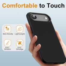 حافظة هاتف كبيرة الفتحة بطبقة سوداء مطفأة، متوافقة مع هواتف آيفون 17/17 برو/17 برو ماكس/17 إير/16/15/14/13/12/11/XR/XS ماكس/7/8/5/7 بلس/8 بلس/6 بلس. لها ملمس ناعم ومريح، مضادة للانزلاق والعرق والبصمات، ومقاومة للتآكل والخدش. - black-etched texture - مشاهدة 4