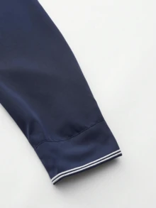 2025Islamic Men's Abaya Long Sleeve Embroidered Stand Collar Men's Traditional Muslim Clothing Arabic Men's Loose Abaya - Navy Blue - View 8