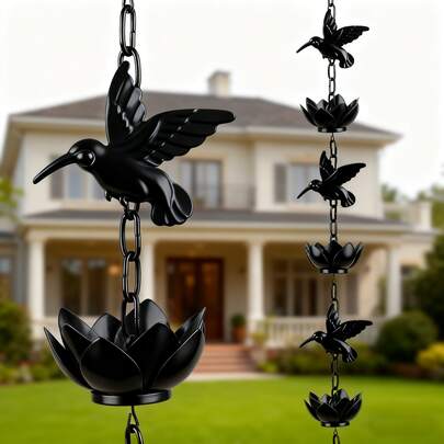 Durable Outdoor Thick Decorative Rain Chain With Double Anti-Rust Treatment, Suitable For Garden Drainage, Functional And Decorative Downspout Replacement