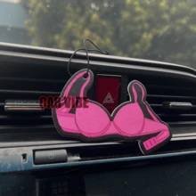 Cute Pink Bra Design, Car Air Freshener Pendant - Cartoon Underwear Style For Rearview Mirror, Vent Clip, Home & Office Decor, Creative Design, Idea Gifts For Friend - Multicolor - View 4