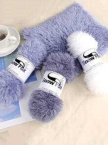 500克/包 人造毛绒纱线，手工睫毛纱线，适合编织外套、睡衣、围巾、帽子、披肩、背心等，蓬松柔软，100%涤纶材质。 - 彩色 - 查看 7