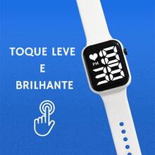 Women's Square Digital Sports Watch, Gifts, Everyday Use, Pink - 玫紅色 - 查看 3
