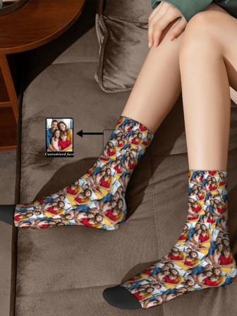 Anpassade porträttstrumpor, låt dina nära och kära, vänner och partners alltid vara vid din sida, ge dem en unik present