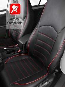 1pc/2pcs Classic Universal PU Leather Front Car Seat Covers, Fit For Most Sedans, Trucks, SUVs | All Season, Compatible With Airbags And Waterproof | Comfortable Car Seat Covers With Armrest Friendly Design - Style B - View 6