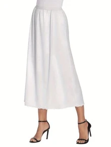 QING ROU [1pc/2pcs] Satin Midi Skirt, 36 Inch Lace Extender For Skirt Hem Length - Multicolor - View 16