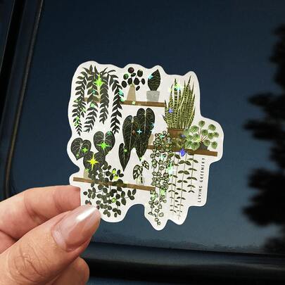 1 pieza/3 piezas Pegatinas de vinilo de plantas | Perfectas para decorar botellas de agua, vasos, portátiles, diarios | Diseño de plantas naturales, resistentes al agua