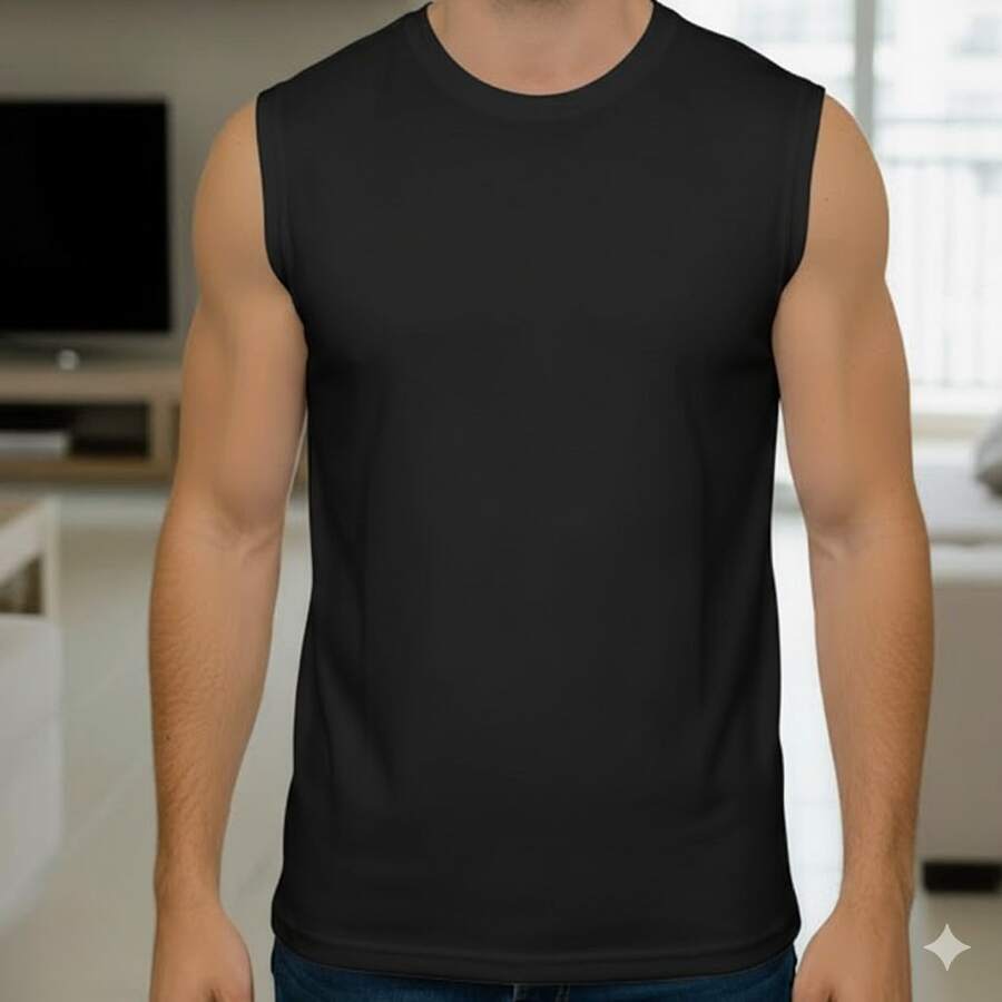 Men Tank Tops - Black - View 1