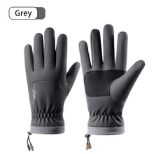 1 Par de Luvas de Inverno - Compatível com Tela de Toque, Forro Térmico Grosso e Quente | Tira de Punho Ajustável | Adequado para Esqui, Ciclismo e Clima Frio