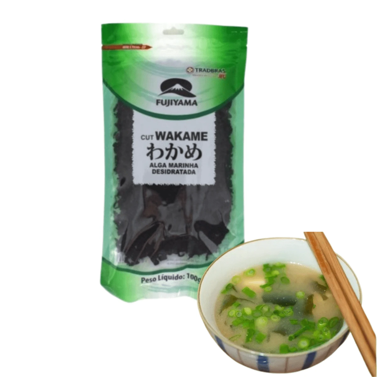 Alga Marinha Desidratada Cut Wakame 100G Fujiyama - 100g - Visão 1