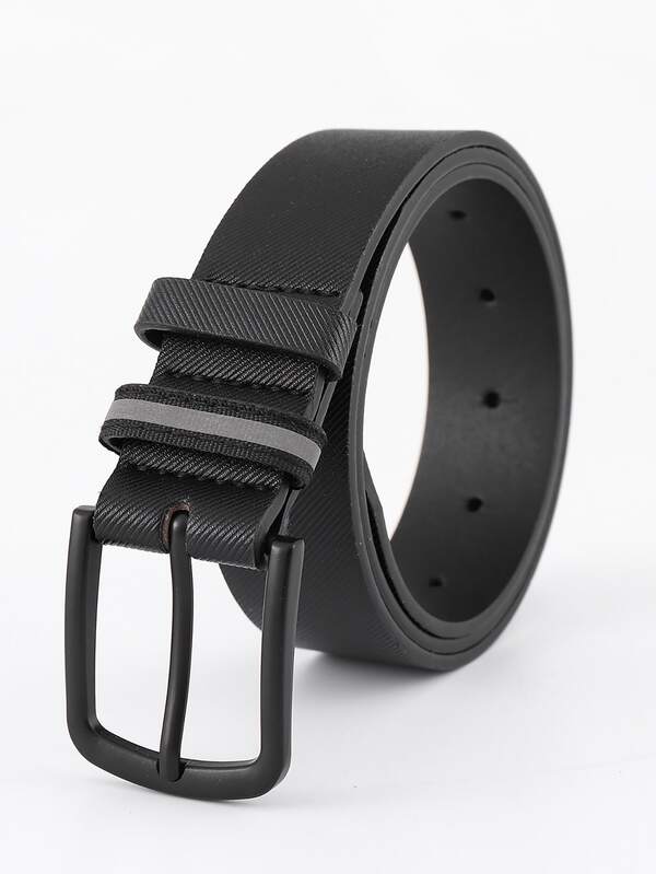 1pc Solid Color Casual PU (Polyurethane) Men's Belt, Suitable For Daily Use With Contrast Design Old Money Vintage Autumn/Fall Urban Outfit Classic Christmas Winter Fashion Daily Men Boyfriend Gift