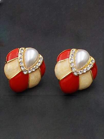 1对时尚复古风优雅女士耳环，适合节日、派对、送礼以及日常佩戴