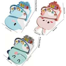 0+ 婴儿钢琴踢踏垫，音乐趣味钢琴玩具垫，带悬挂配件，镜子和踢踏钢琴声光 - 柔软的婴儿俯卧健身垫，适合婴儿、家庭游戏、露营、开发情感、视觉、智力、爬行、动手、抓握、感官、手眼协调、其他能力、互动玩具、听觉 - 彩色 - 查看 1