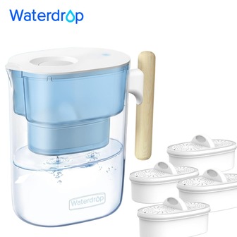 Waterdrop Water Filter Jug With Four 3 Months Filter, 3.5L, Reduces Fluoride, Chlorine And More, NSF Certified (Replacement Filter: WD-PF-01A Plus)
