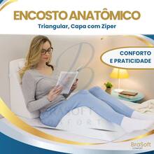 Kit 2 Triangular Backrest Pillow For Resting And Reading With Zippered Cover - 白色 - 查看 7