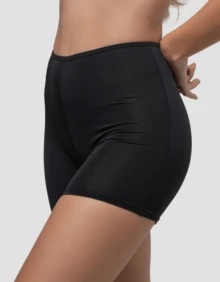 Kit 2 Shorts Petticoat Half Leg Plain Comfort Second Skin Women's Bermuda Intimate Fashion Lingerie - 黑色 - 查看 3