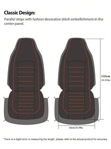 1pc/2pcs Classic Universal PU Leather Front Car Seat Covers, Fit For Most Sedans, Trucks, SUVs | All Season, Compatible With Airbags And Waterproof | Comfortable Car Seat Covers With Armrest Friendly Design - Style B - View 3