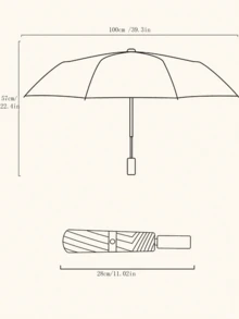 1把全自动雨伞，可爱卡通猫咪图案，防雨防晒两用，旅行必备 - 彩色 - 查看 8
