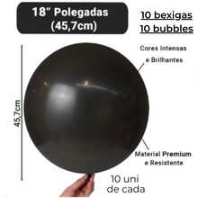 Bubble 18 Inch Kit (10 + 10 Balloons) 18 Inch Latex Party Decoration - Negro - Ver 1