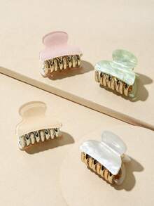 2 件 4 厘米女孩发夹，颜色随机发夹爪夹发夹发夹发夹发夹发夹发夹秋冬发饰女士度假装女士