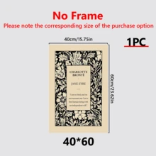 1 件，经典文学艺术印刷品：夏洛特·勃朗特的《简·爱》帆布墙饰，适用于客厅、卧室、办公室、家居装饰、房间装饰、墙壁艺术、海报、带画框的墙壁艺术 - 帆布（可选画框） - 彩色 - 查看 14