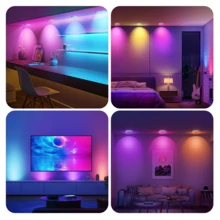 1个/3个/6个 RGB 变色夜灯，LED 卧室夜灯，多色可变橱柜灯，带遥控器，变色夜灯，带调光器和定时器的夜灯，适用于橱柜、架子、楼梯、走廊、浴室（250mAh） - USB+遙控 - 查看 6