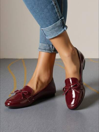 Women's Flat Shoes With Bowknot , Elegant, Preppy, Casual, Bohemian, Suitable For Wedding, Office, Home, Gym, Outdoor, All Seasons