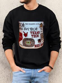 Mens Licensed Texas Tech University, Ceramic Coffee Mug With My Hand Poured, Soy Candle, Choose Your Scent Sweatshirt - Black - View 1