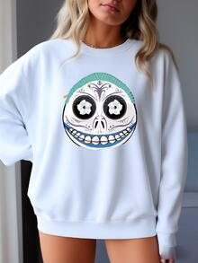 Nightmare Before Christmas Sugar Skulls Print 24x36 Movie Style Poster Sweatshirt - trắng - Xem 2