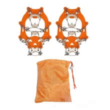 19-zębowy łańcuch ze stali nierdzewnej z antypoślizgowym systemem raków Ice Grip, przeznaczony do chodzenia, biegania, wędrówek i trekkingu po śniegu i lodzie, odpowiedni do butów/kozaków męskich i damskich