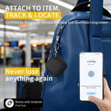 RSH 适用于安卓系统的 Find Hub 应用智能标签 GPS 追踪器，全球精准定位无线定位器迷你防丢标签，可用于钥匙、行李等。可更换电池，保护隐私并支持家庭共享，节日礼物之选。 - 黑色 - 查看 5