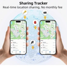 RSH 2个智能标签追踪器，兼容iOS“查找我的”应用程序（仅限苹果系统，不兼容安卓系统），行李定位器、钱包定位器、手机定位器，可更换CR2032电池，无需网络或应用程序，永久免费