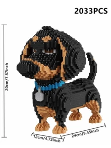 Christmas Decoration Animal Dog Mini Building Blocks Set - Dachshund, Lion Dog, Schnauzer, Labrador, Teddy, DIY Assembly Toy Decoration For Birthday/ Festival Gifts Room Decoration,Christmas,Dog,Building Blocks,Christmas,Gift,Dog,Christmas,Gift,Dog