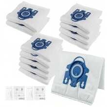 1/3/8/12个装 3D 吸尘袋，3D Airclean GN 真空吸尘器袋，兼容 Miele Classic C1、Complete C1、Complete C2、Complete C3、S227、S240、S270、S400、S2、S5、S8 系列卧式吸尘器 - 彩色 - 查看 8