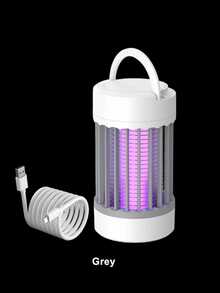 1pc Mute Electronic Insect Trap - USB-Powered Portable Bug Zapper With LED Ambiance Light, Durable Plastic Indoor/Outdoor Mosquito Killer For Camping & Home, No Chemicals, Design, Mosquito Zapper, Outdoor Pest Control, Modern Cylindrical Shape, USB Powered Device, Compact Design, Lightweight Construction, Home Users