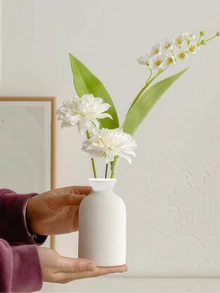 米色陶瓷花瓶套装 - 1 个小花瓶用于装饰，现代波西米亚风格农舍家居装饰花瓶用于蒲苇和干花，创意架子，桌子，书架，入口 - 彩色 - 查看 17