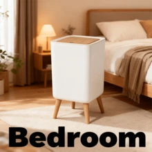 Square Plastic Trash Can With Lid And Button, Odor-Sealing Waste Bin For Bedroom, Bathroom, Living Room, Office, And Kitchen - 2.6 Gallon And 0.5 Gallon Options