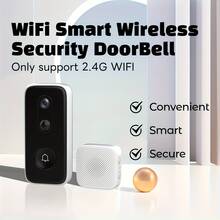 Battery Powered Security Camera Doorbell With 5X Zoom & Human Detection, Wireless Design With Motion Sensors, Two-Way Audio With Instant Alerts, Perfect For Smart Home System