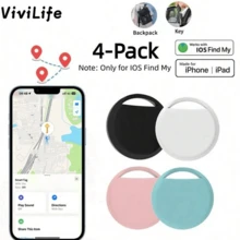 RSH 4 Packs Multicolor Smart Tracker(Not For Android), Wireless BT Tag Works With Apple Find My (Not For Android), Privacy Protection, Replaceable Battery, For Bags, Keys, Bicycles, Wallet Item Locator(Android Is Not Supported)