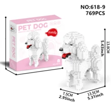 1 件卡通积木动物狗（松狮犬/斗牛犬/贵宾犬/猎犬/腊肠犬/斗牛犬/杜宾犬/猎犬）宠物伴侣 DIY 创意和教育积木玩具，生日礼物房间装饰，法国斗牛犬，狗玩具，积木，法国斗牛犬，积木，杜宾犬 - 彩色 - 查看 18