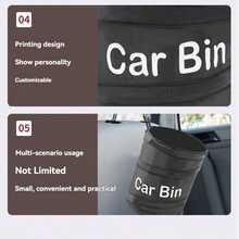 Foldable Multifunctional Hanging Car Trash Can, Made Of Double Oxford Cloth Material, Easy To Operate, Comes With A Hanging Hanging Bag, Car Storage Bin, Backrest Storage Bag, Car Interior Hanging Large Capacity Car Trash Can - Convenient Garbage Container And Seat Back Storage Bag - Car Interior Accessories, Car Companion, Men's Gift. - Multicolor - View 6