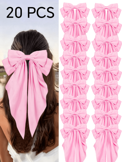20/10/5/1pc Large Bow Hairpins, Women's Hair Accessories, Pink Cute Elegant Fashion Hair Accessories, Suitable For Daily Parties, Valentine's Day Pink Hair Accessories Suitable For Daily Parties, Claw Clips, Hair Claws, Hair Slide, Hair Barrettes, Clips For Hair